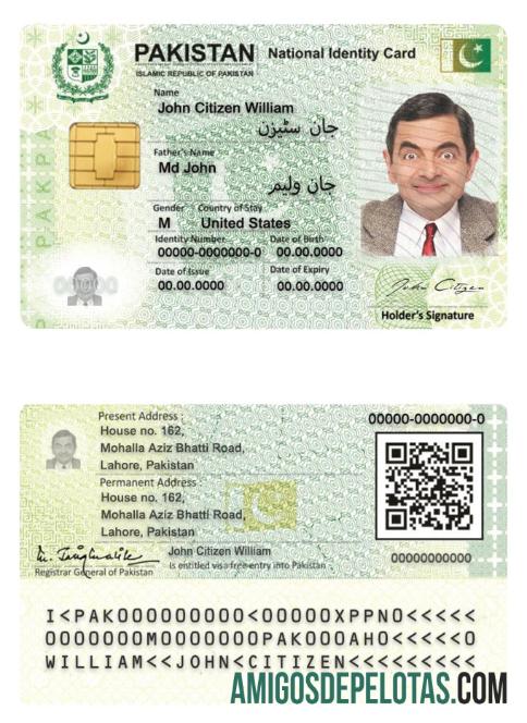 Exemplo de identificação do Paquistão